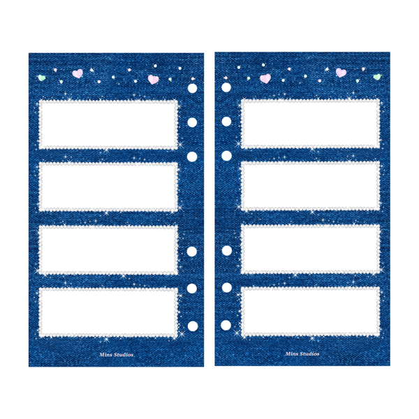 A6 Denim Weekly Binder Refill