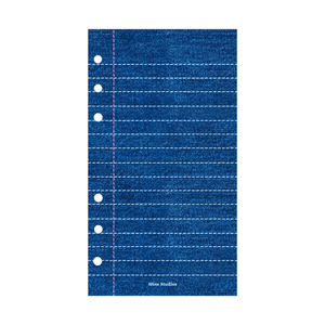 A6 Denim School Note Binder Refill