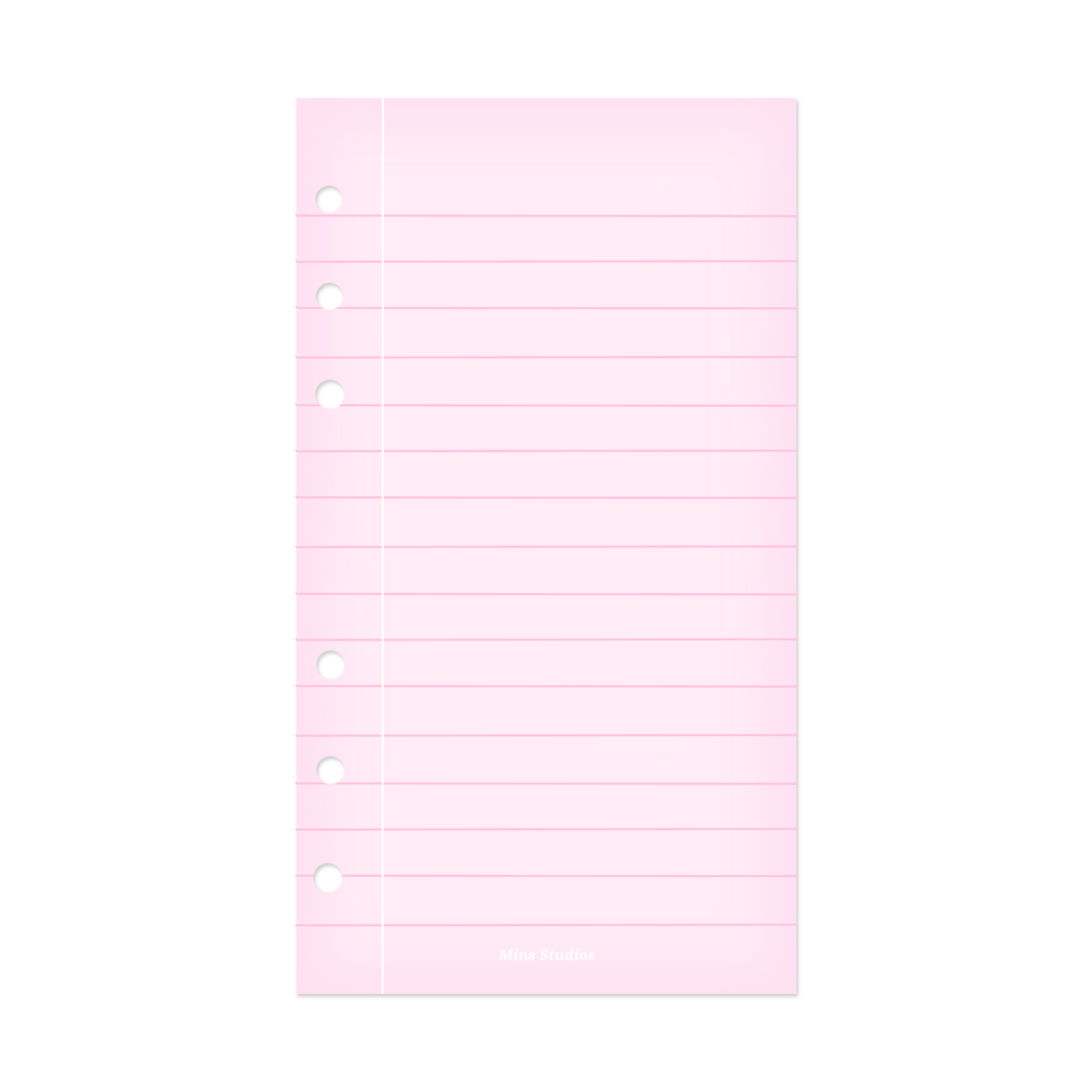 A6 Pink School Note Binder Refill