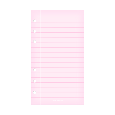 A6 Pink School Note Binder Refill