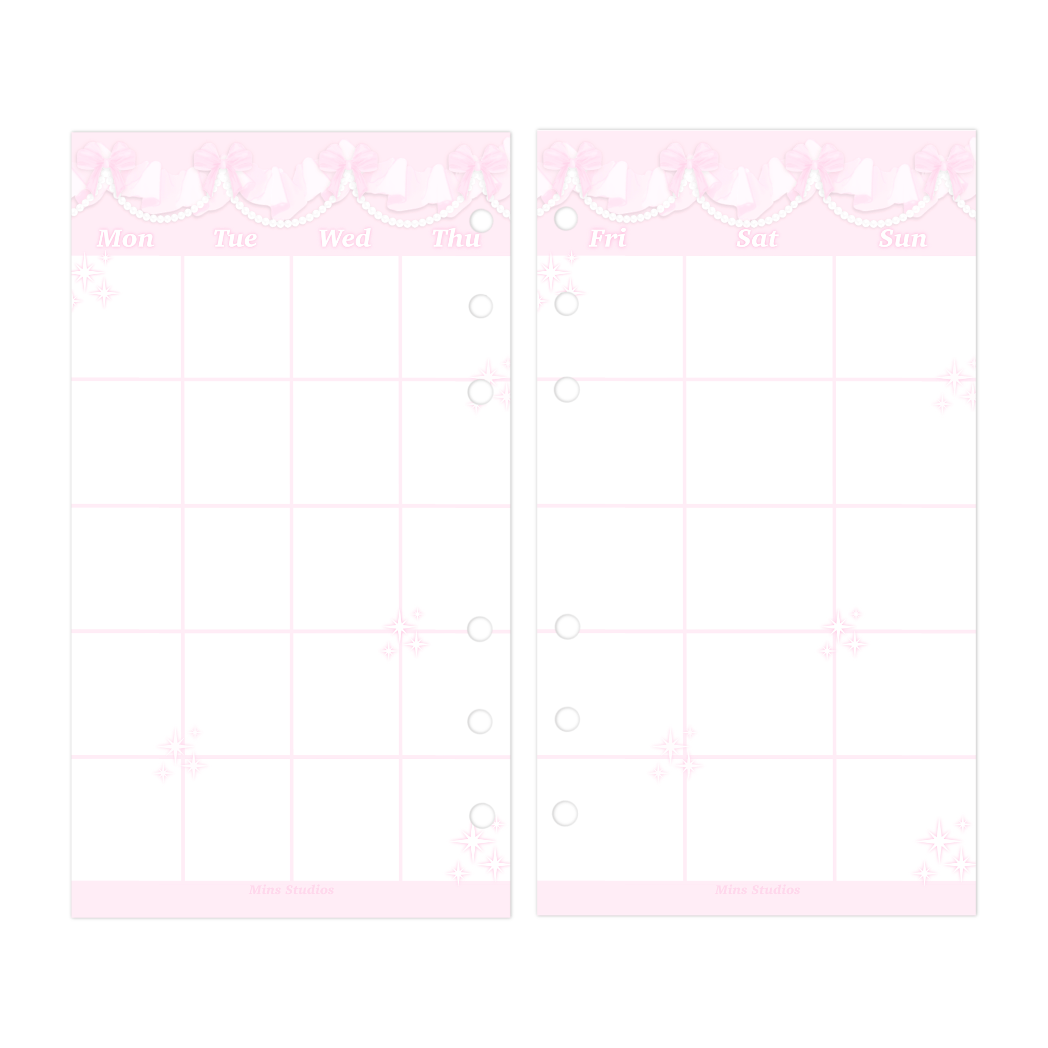 A6 Princess Monthly Binder Refill