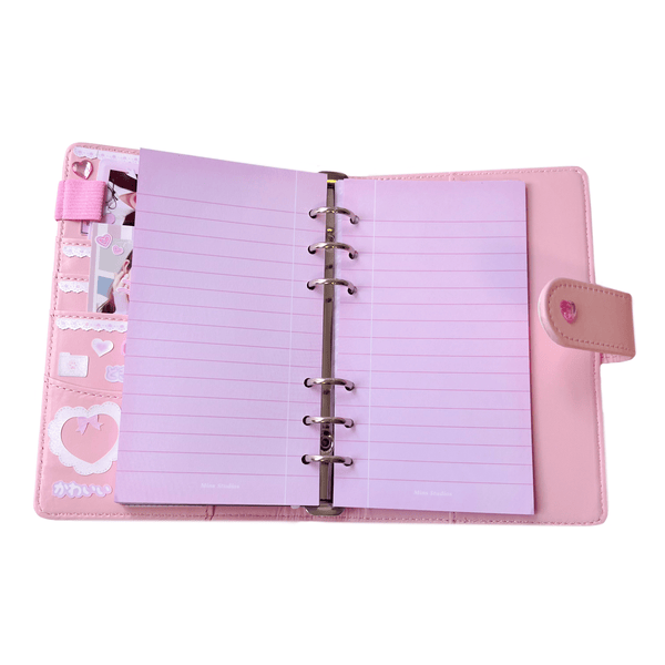 A6 Pink School Note Binder Refill