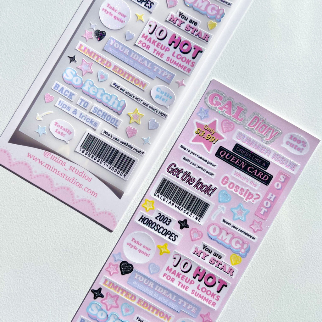 Gal Sticker Gal Diary Deco Sticker – Mins Studios