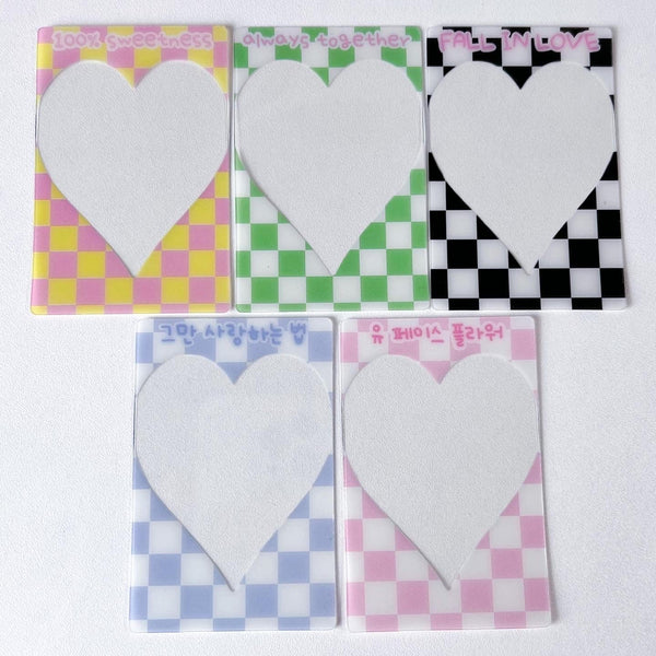 Checkered Heart Deco Frame Card