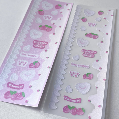 Strawberries N Cream Deco Sticker