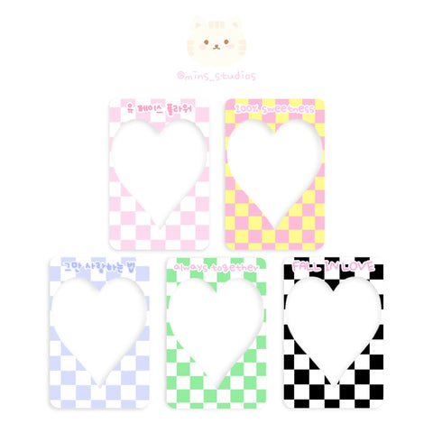 Checkered Heart Deco Frame Card