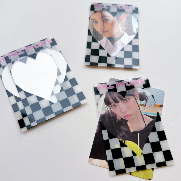 Checkered Heart Deco Frame Card