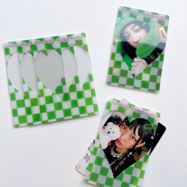 Checkered Heart Deco Frame Card